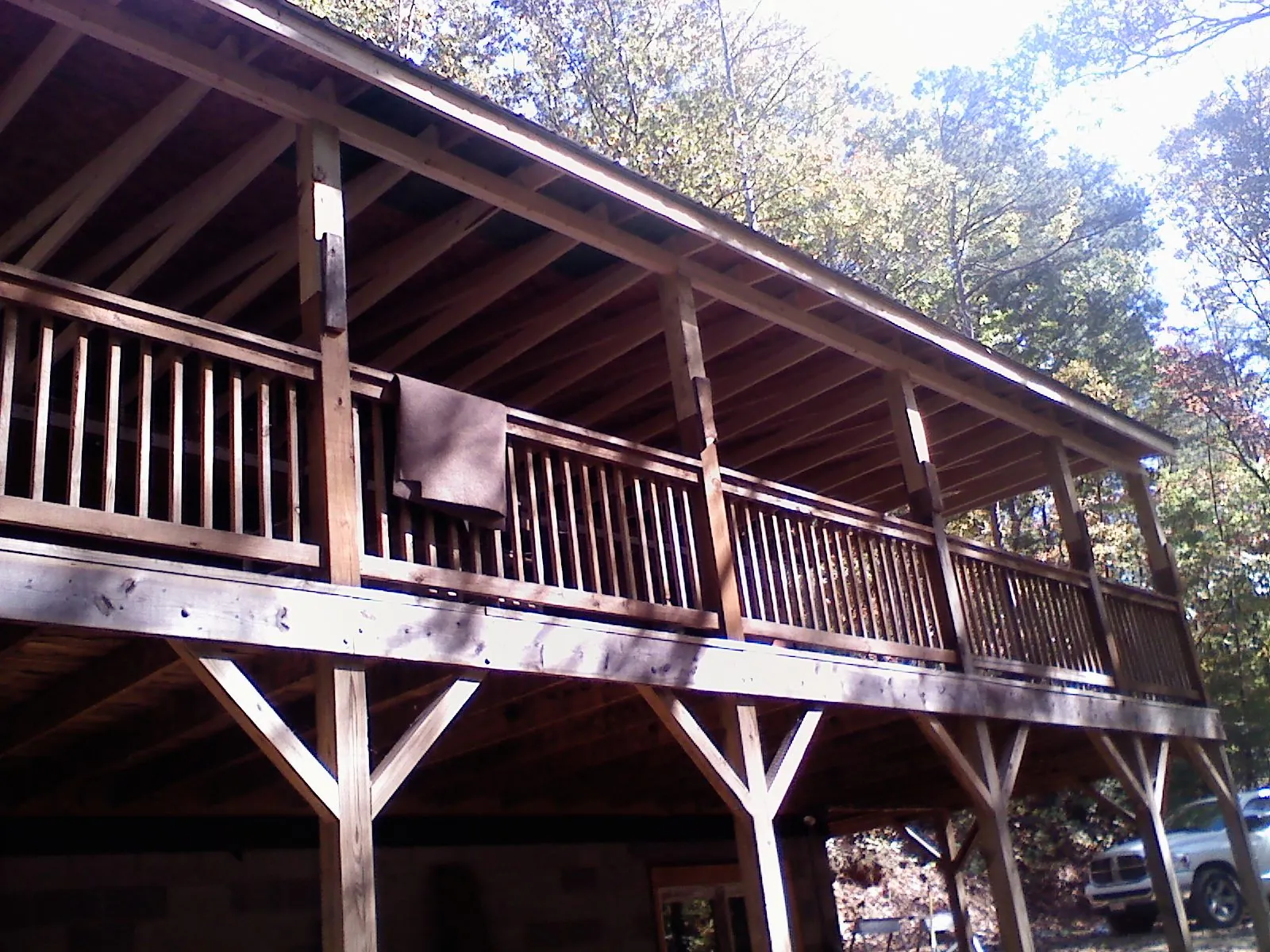 Timber framing under a new elevated porch and deck — Roof Leak Repair in Polo by Roofing Brothers